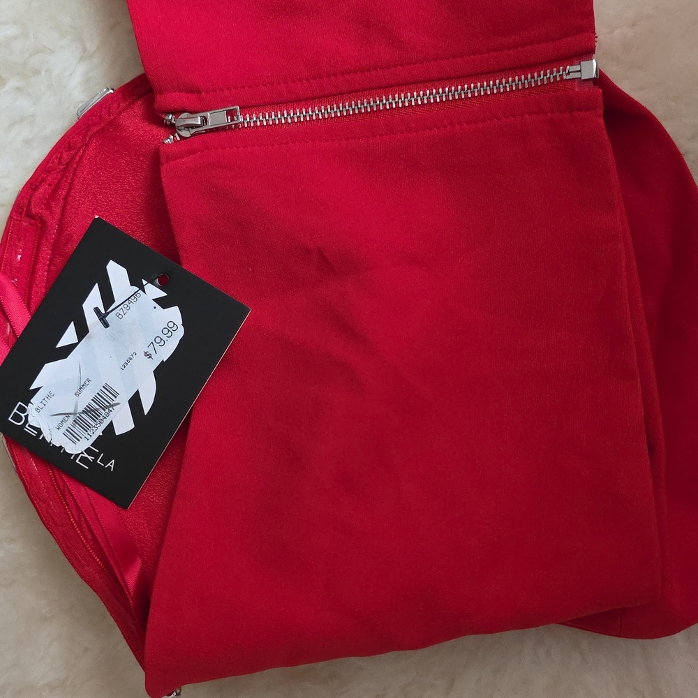 Blithe LA Red Strapless Top with Rhinestone Detail - Picture 6 of 9